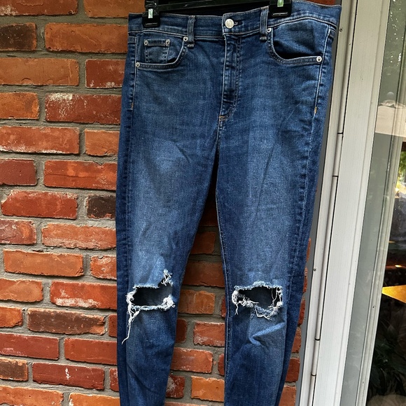 rag & bone Distressed Jeans ~ High Rise Skinny ~ 32 - Picture 1 of 7